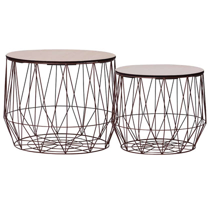 287661 vidaXL Coffee Table 2 pcs Copper