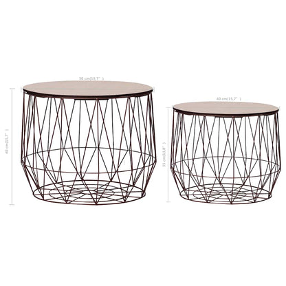 287661 vidaXL Coffee Table 2 pcs Copper