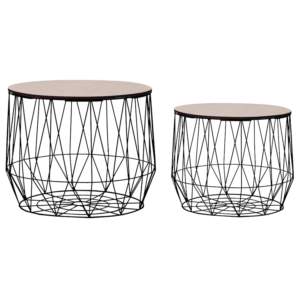 287663 vidaXL Coffee Table 2 pcs Black