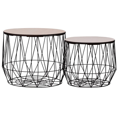 vidaXL Coffee Table 2 pcs Black