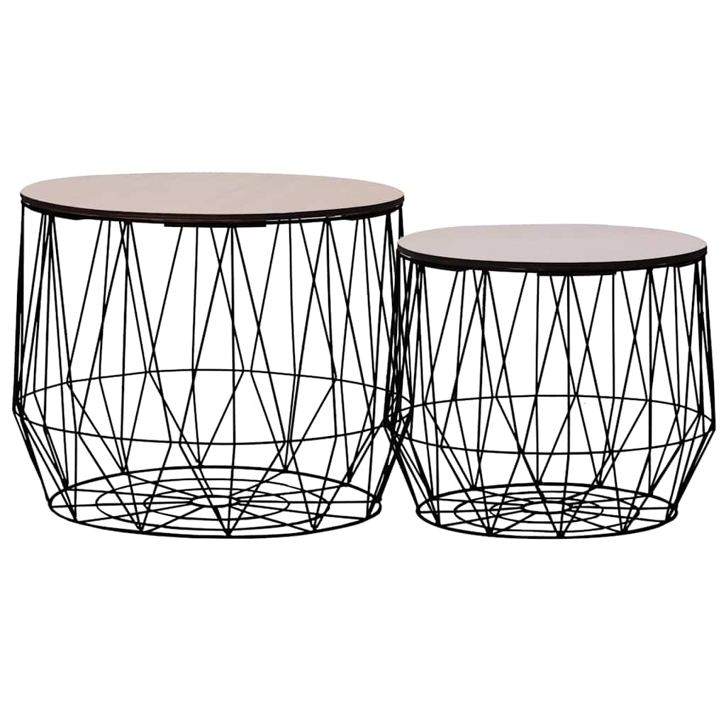 287663 vidaXL Coffee Table 2 pcs Black
