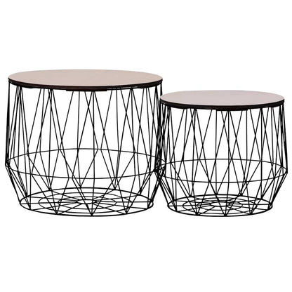 287663 vidaXL Coffee Table 2 pcs Black