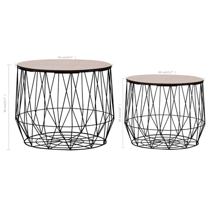 vidaXL Coffee Table 2 pcs Black