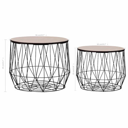 287663 vidaXL Coffee Table 2 pcs Black