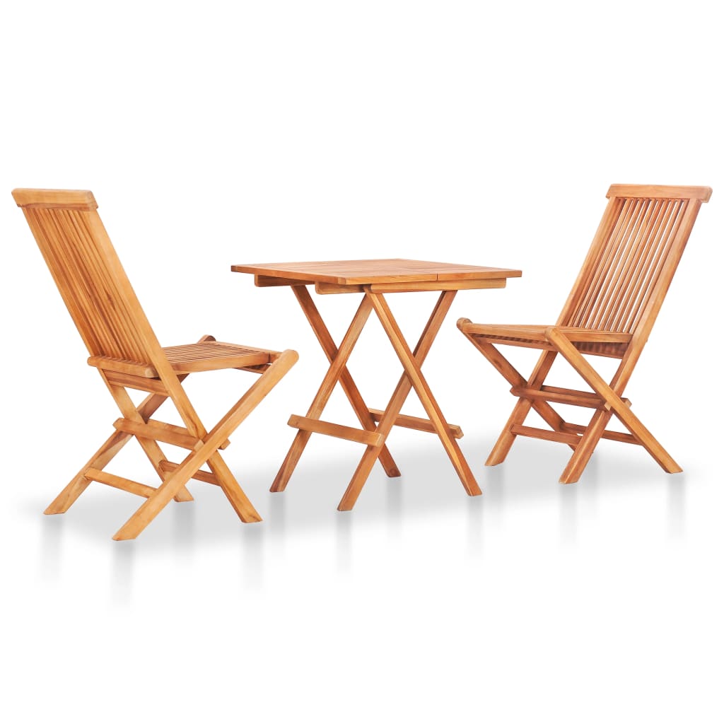vidaXL Bistro Set | Teak | Fine sanded teak hardwood | Standard | Foldable