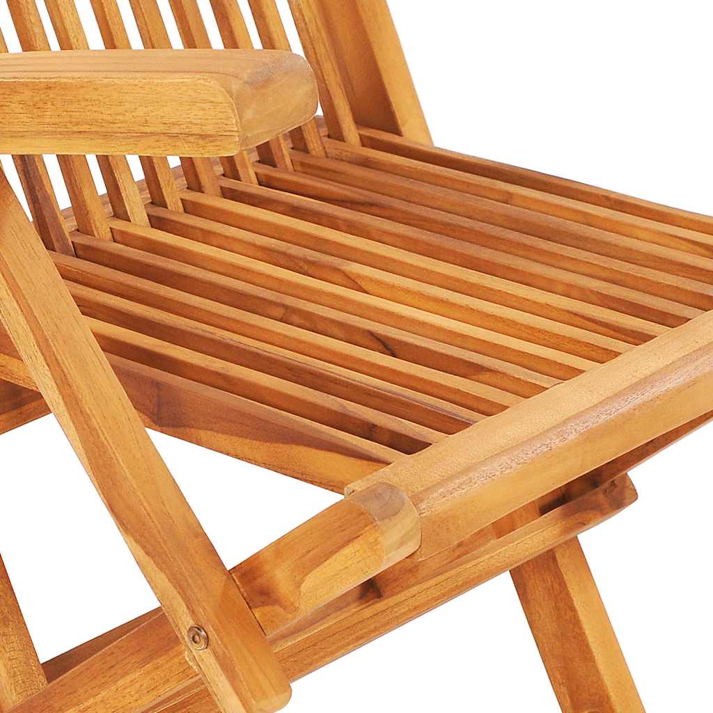 vidaXL 7 Piece Folding Outdoor Dining Set Solid Teak Wood
