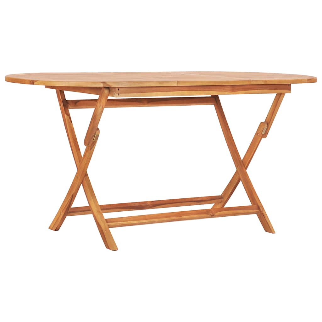 48999 vidaXL 7 Piece Folding Outdoor Dining Set Solid Teak Wood