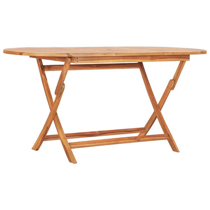 48999 vidaXL 7 Piece Folding Outdoor Dining Set Solid Teak Wood