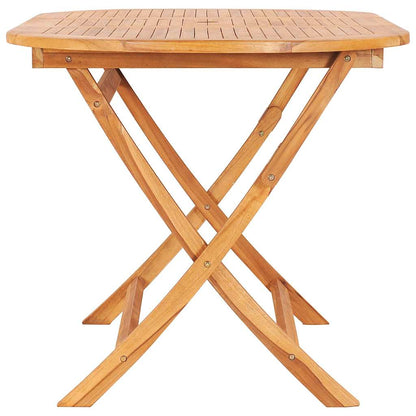 48999 vidaXL 7 Piece Folding Outdoor Dining Set Solid Teak Wood