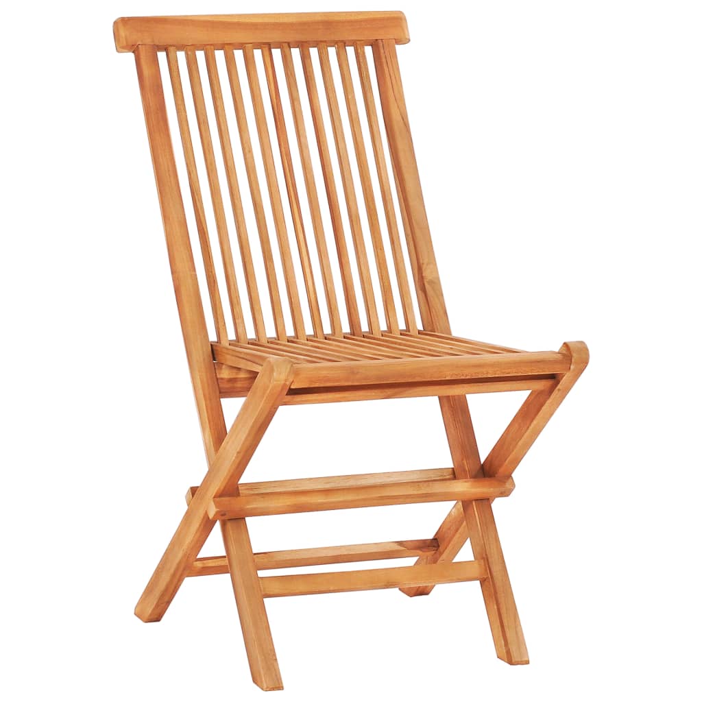 vidaXL Outdoor Dining Set | Natural Teak | Solid Teak Wood | 5 Piece Set