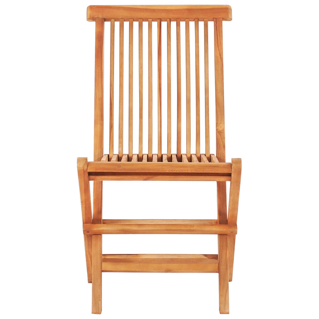 vidaXL Outdoor Dining Set | Natural Teak | Solid Teak Wood | 5 Piece Set