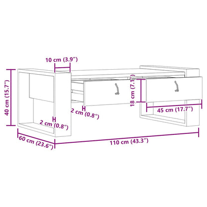 vidaXL Coffee Table 110x60x40 cm Solid Teak Wood