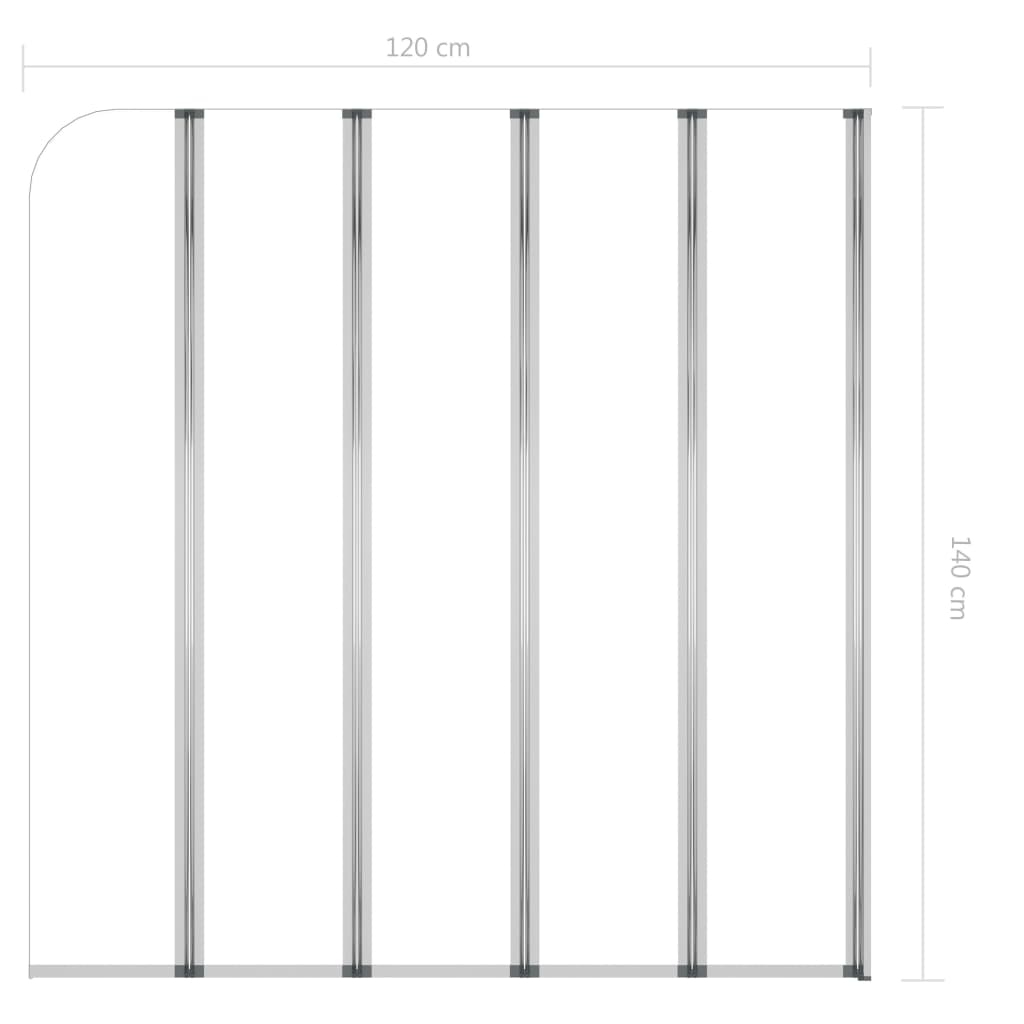 vidaXL Bath Enclosure 120x140 cm Tempered Glass Transparent