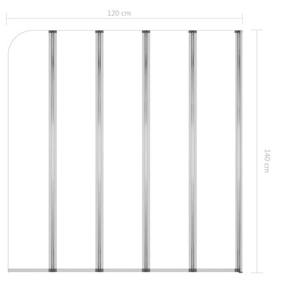 vidaXL Bath Enclosure 120x140 cm Tempered Glass Transparent