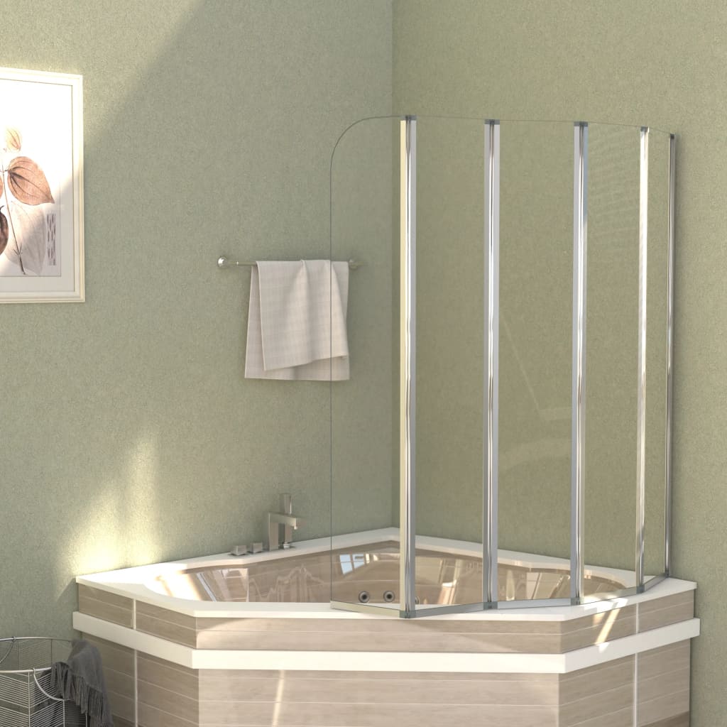 vidaXL Bath Enclosure 120x140 cm Tempered Glass Transparent