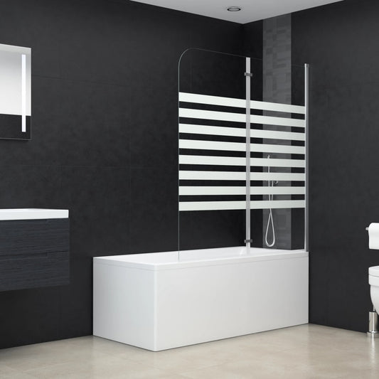 vidaXL Bath Enclosure 120x140 cm Tempered Glass Stripe