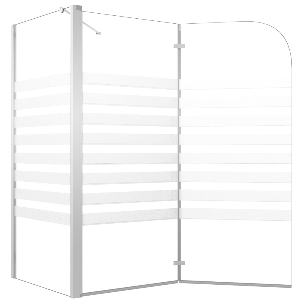 vidaXL Bath Enclosure 120x68x130 cm Tempered Glass Stripe