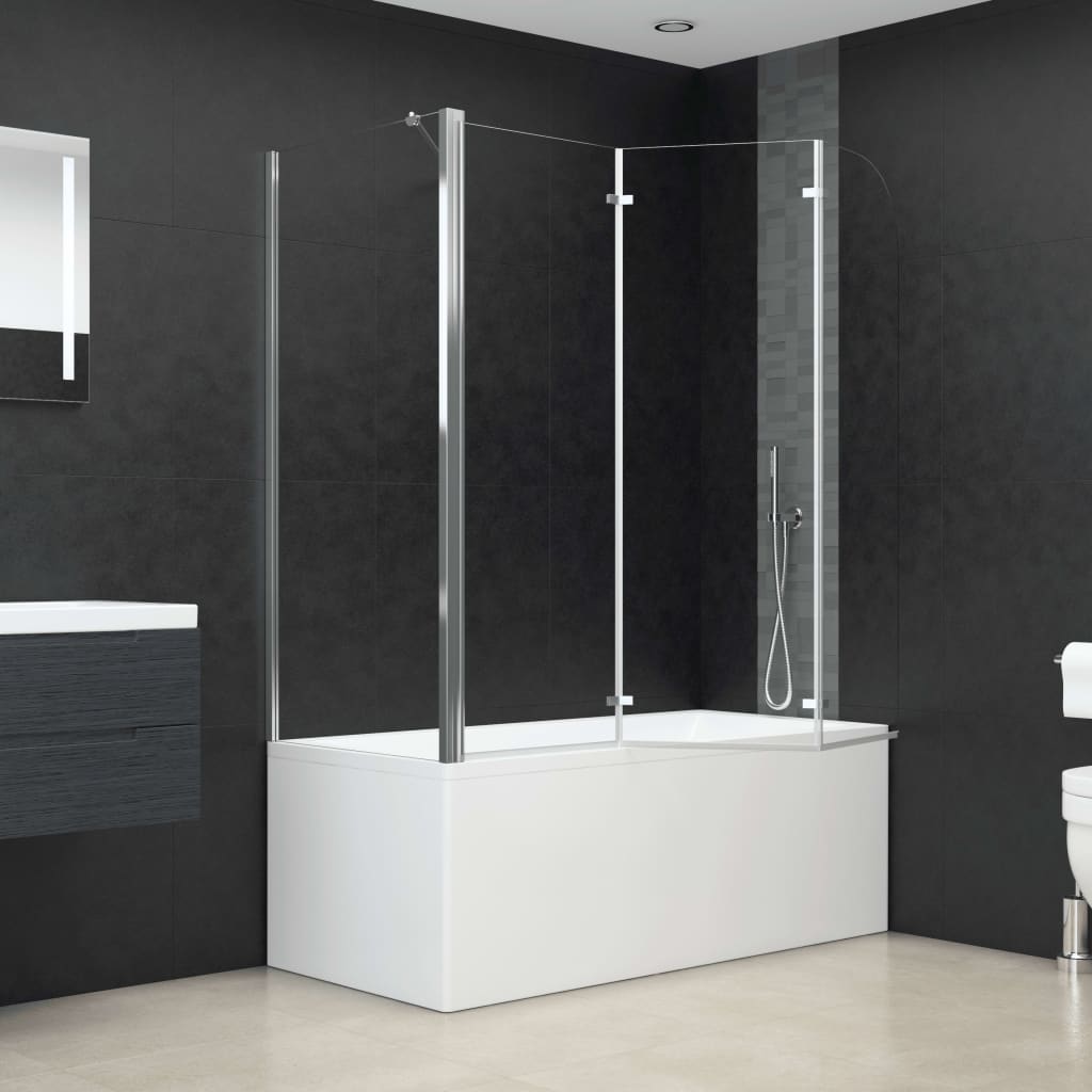vidaXL Bath Enclosure 120x69x130 cm Tempered Glass Transparent