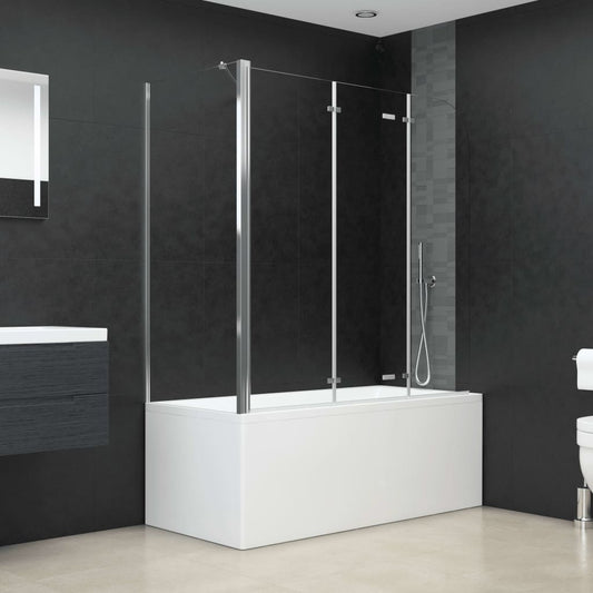 vidaXL Bath Enclosure 120x69x130 cm Tempered Glass Transparent