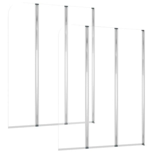 vidaXL Bath Enclosures 2 pcs 104x130 cm Tempered Glass Transparent
