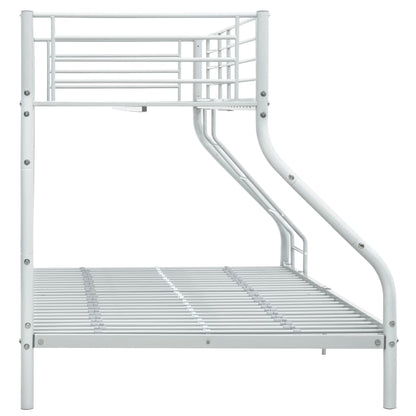 vidaXL Bunk Bed | White | Powder-Coated Metal | 90x200 cm / 140x200 cm