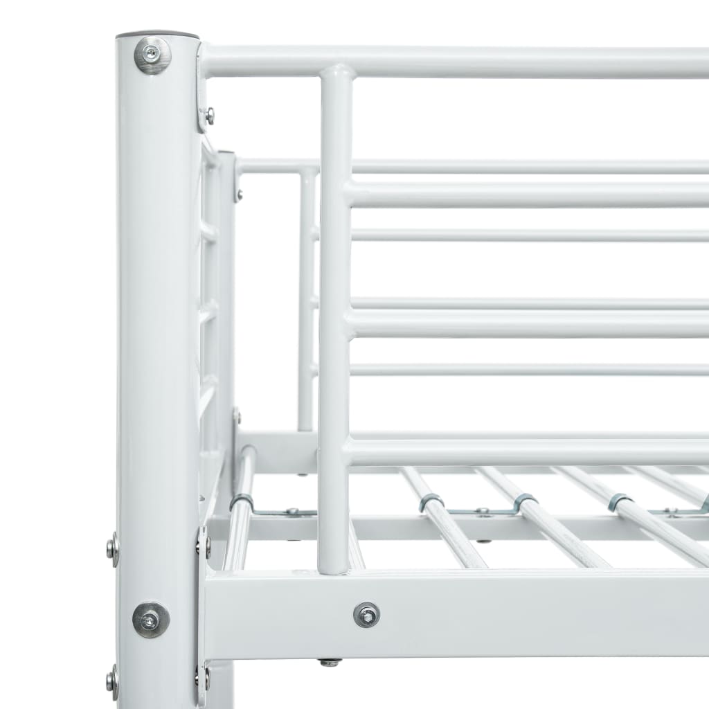 vidaXL Bunk Bed | White | Powder-Coated Metal | 90x200 cm / 140x200 cm