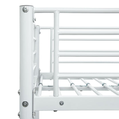 vidaXL Bunk Bed | White | Powder-Coated Metal | 90x200 cm / 140x200 cm