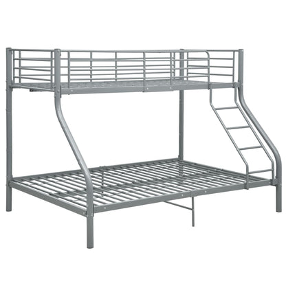 vidaXL Bunk Bed | Grey | Powder-Coated Steel | Twin and Full |  Durable