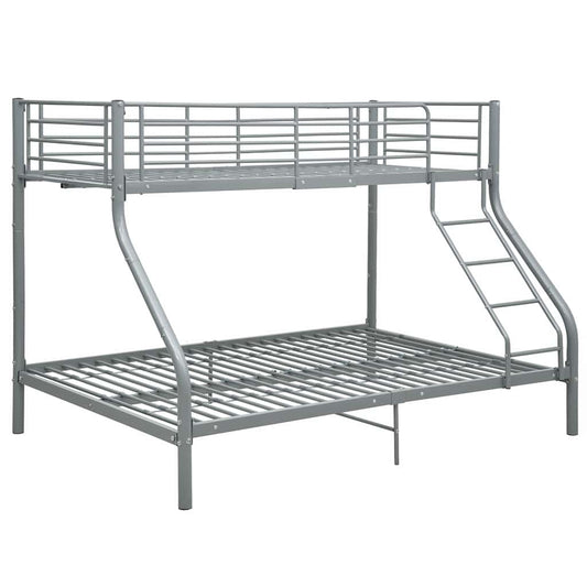 vidaXL Bunk Bed Frame without Mattress Grey Metal 140x200 cm/90x200 cm