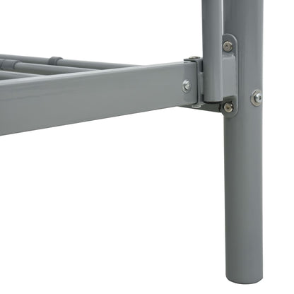 vidaXL Bunk Bed | Grey | Powder-Coated Steel | Twin and Full |  Durable