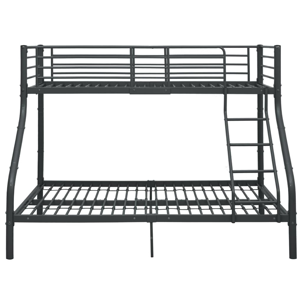 vidaXL Bunk Bed Frame without Mattress Black Metal 140x200 cm/90x200 cm