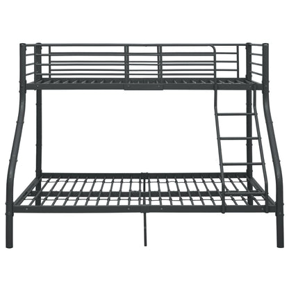 vidaXL Bunk Bed Frame without Mattress Black Metal 140x200 cm/90x200 cm