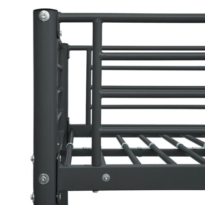 vidaXL Bunk Bed Frame without Mattress Black Metal 140x200 cm/90x200 cm