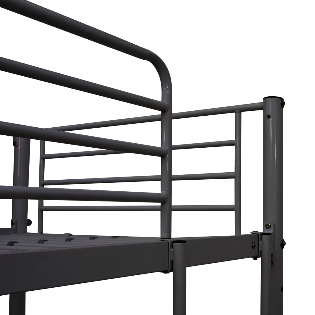 vidaXL Bunk Bed with Table without Mattress Black Metal 90x200 cm
