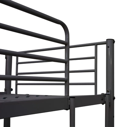 vidaXL Bunk Bed with Table without Mattress Black Metal 90x200 cm