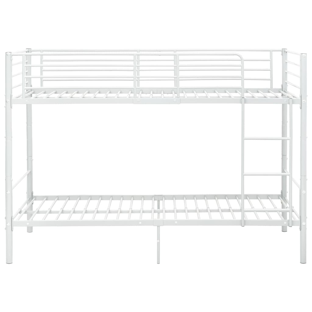 vidaXL Bunk Bed | White | Metal | Twin |  Sturdy  | Bunk Bed | Rectangular