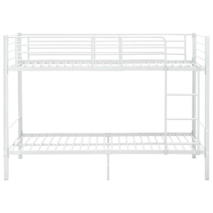 vidaXL Bunk Bed | White | Metal | Twin |  Sturdy  | Bunk Bed | Rectangular