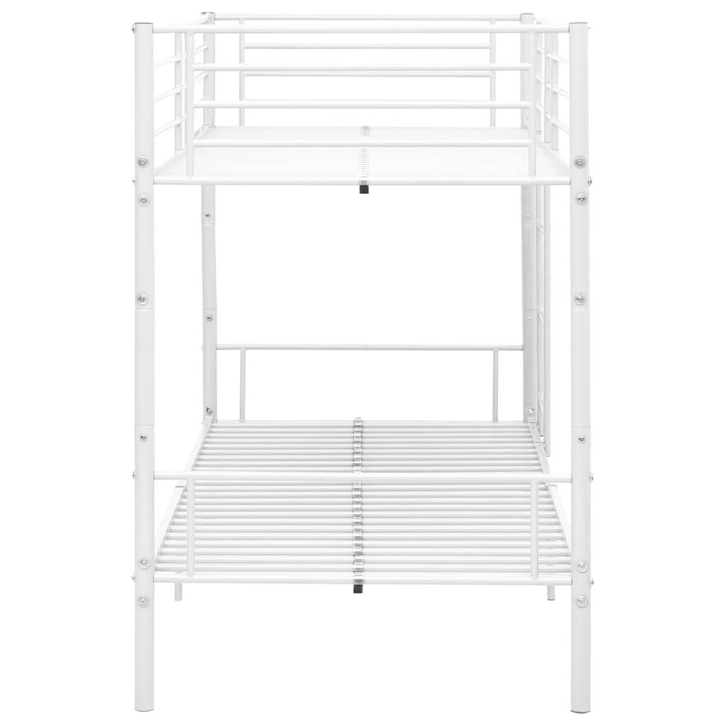 vidaXL Bunk Bed | White | Metal | Twin |  Sturdy  | Bunk Bed | Rectangular