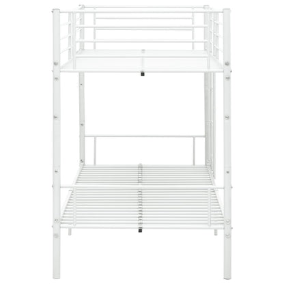 vidaXL Bunk Bed | White | Metal | Twin |  Sturdy  | Bunk Bed | Rectangular