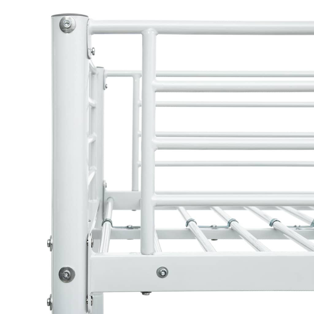 vidaXL Bunk Bed | White | Metal | Twin |  Sturdy  | Bunk Bed | Rectangular