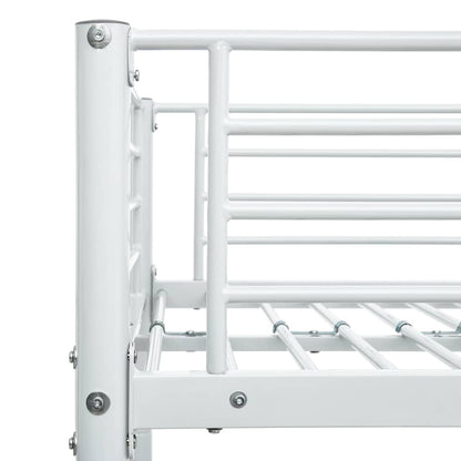 vidaXL Bunk Bed | White | Metal | Twin |  Sturdy  | Bunk Bed | Rectangular