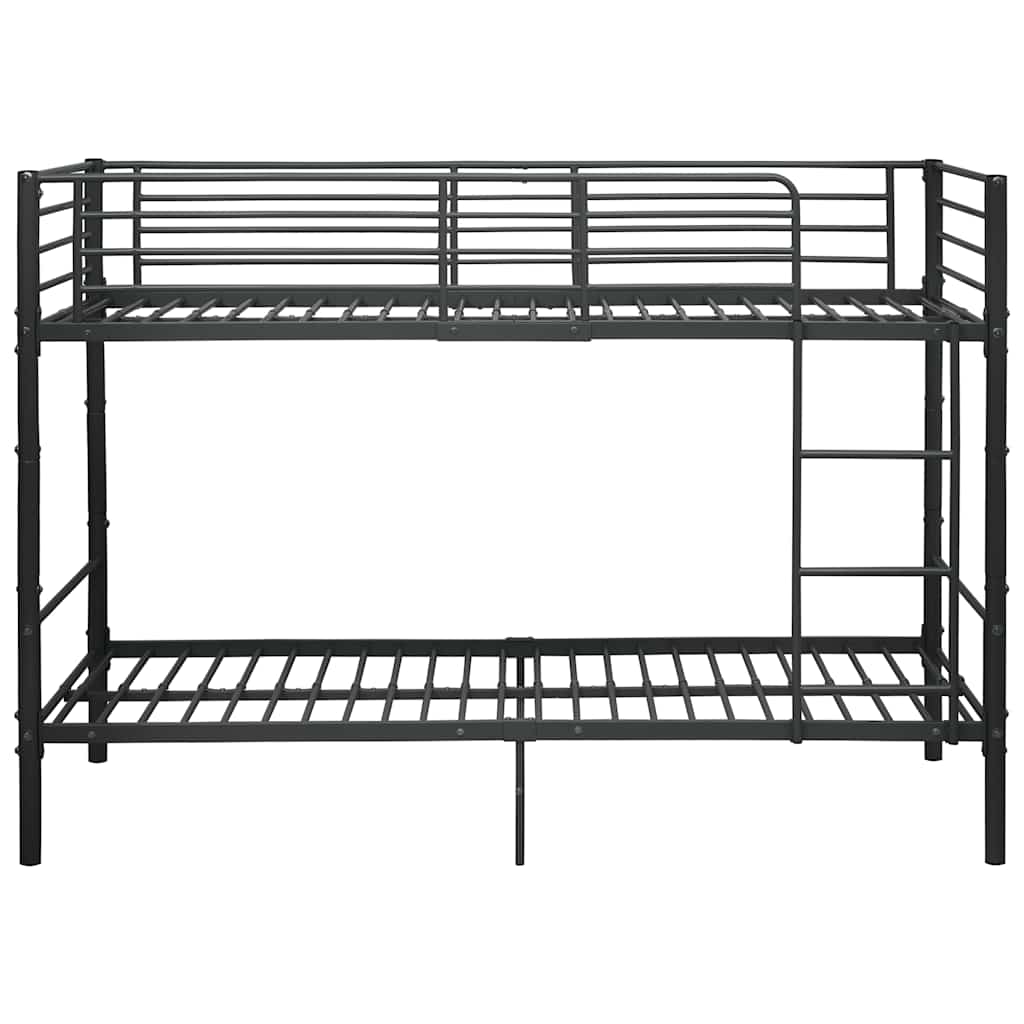vidaXL Bunk Bed | Black | Powder-coated metal | 90x200cm mattress size | Durable
