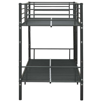 vidaXL Bunk Bed | Black | Powder-coated metal | 90x200cm mattress size | Durable