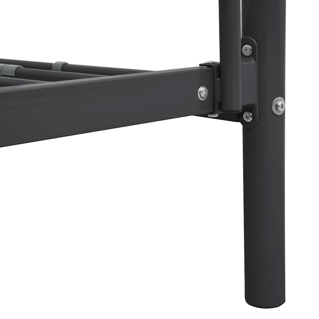 vidaXL Bunk Bed | Black | Powder-coated metal | 90x200cm mattress size | Durable