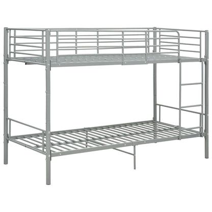 vidaXL Bunk Bed | Grey | Metal | 90x200 cm | Durable | Bunk Bed | Rectangular
