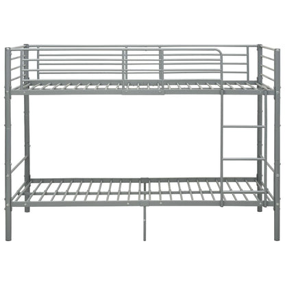 vidaXL Bunk Bed | Grey | Metal | 90x200 cm | Durable | Bunk Bed | Rectangular