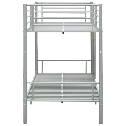 vidaXL Bunk Bed | Grey | Metal | 90x200 cm | Durable | Bunk Bed | Rectangular