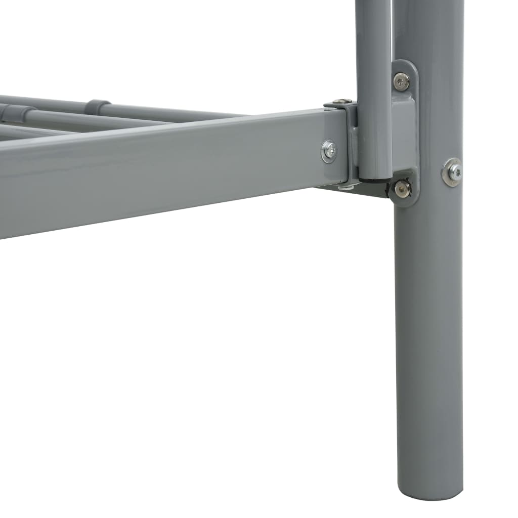 vidaXL Bunk Bed | Grey | Metal | 90x200 cm | Durable | Bunk Bed | Rectangular