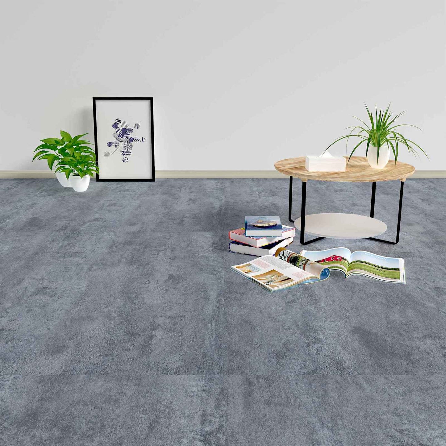 vidaXL Flooring Planks 5.11 m² 55 pcs PVC Grey Marble