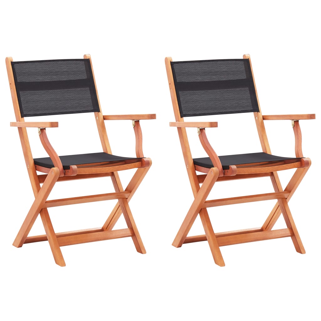 vidaXL Garden Chair | Set of 2 | Black and natural